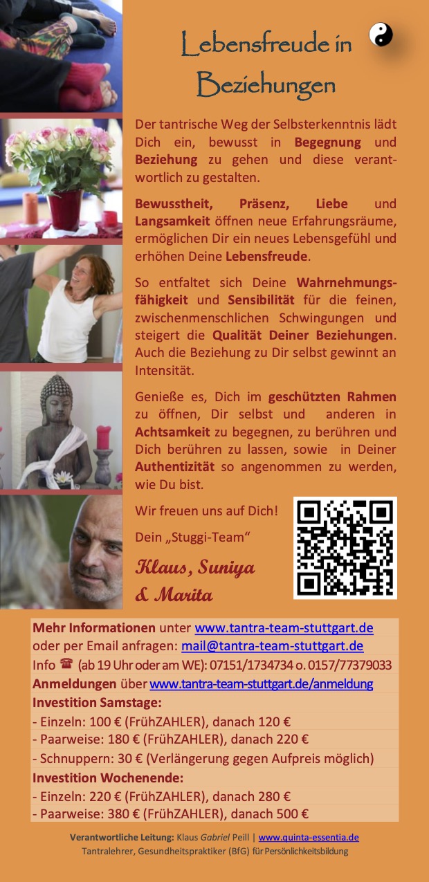 Kurs stuttgart tantra Tantra stuttgart;